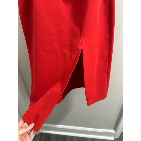 JILL STUART Red One Shoulder Cut-Out Slit‎ Stretch Crepe Dress 10 - Picture 4 of 8